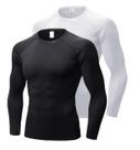 Camisa de compressão Queerier Athletic Workout masculina de manga comprida Camisa de compressão Queerier Athletic Workout masculina de manga comprida