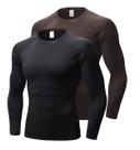 Camisa de compressão Queerier Athletic Workout masculina de manga comprida Camisa de compressão Queerier Athletic Workout masculina de manga comprida