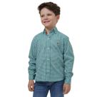 Camisa De Criança Com Botão Original TXC Custom Manga Longa Xadrez Verde 100% Algodão Ref:2705LI