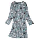 Camisa de dormir de algodão cinza com estampa de coruja American Trends