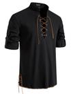 Camisa de fantasia JEMITOP Vintage Renaissance Pirate Viking Masculina