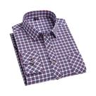 Camisa De Flanela De Algodão Masculina De Manga Longa, Estampa Xadrez, Corte Regular, Confortável E