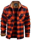 Camisa de flanela EKLENTSON para homens leve de algodão laranja 2XL