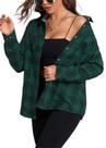 Camisa de flanela KevaMolly xadrez de manga comprida para mulheres tamanho L