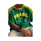 Camisa De Futebol Familiar Impressa Em 3D Da Seleção Brasileira Para O Verão, Solta E Confortável