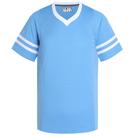Camisa de futebol Pullonsy azul claro para homens e mulheres