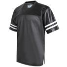 Camisa de futebol Pullonsy preta branca listrada média Camisa de futebol Pullonsy preta branca listrada média