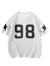 Camisa de Jersey BEAUDRM Y2K Oversize Number Crochet Hollow Out Camisa de Jersey BEAUDRM Y2K Oversize Number Crochet Hollow Out