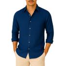 Camisa de Linho Blusa Manga Longa Viscose Praia Masculina Muitas Cores