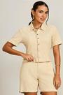 Camisa de Linho Feminina Cropped Leblue - Estilo e Conforto