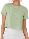 Camisa de linho IDEALSANXUN para mulheres 2026 Primavera Verão Verde Claro Camisa de linho IDEALSANXUN para mulheres 2026 Primavera Verão Verde Claro