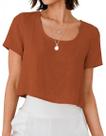 Camisa de linho Mywinway 2026 de manga curta primavera verão para mulheres Camisa de linho Mywinway 2026 de manga curta primavera verão para mulheres
