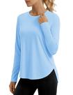 Camisa de manga comprida MAGCOMSEN Quick Dry para mulheres - SkyBlue