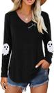 Camisa de manga comprida Nigbriz feminina Halloween Ghost Graphic