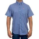 Camisa De Manga Curta Masculina Xadrez Azul Mini King Farm