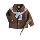 Camisa De Manga Longa Para Meninos Bebês 2 Peças, Top Sólido Da Moda Para Primavera E Outono, Roupas