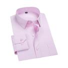 Camisa De Negócios Masculina De Manga Longa Antirrugas Listrada, Cor Sólida, Moda Para Escritório,