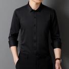 Camisa De Negócios Masculina De Manga Longa, Confortável E De Caimento Ajustado, Clássica Em Cores