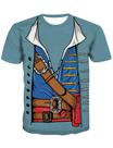 Camisa de pirata KYKU Pirates para homens azul tamanho 3GG