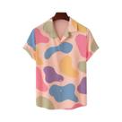 Camisa De Praia Masculina De Tamanho Grande Com Estampa De Poá, Manga Curta, Casual, Moda 2024