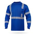 Camisa de Segurança GLIMMR Manga Longa Classe 3 Azul Refletiva