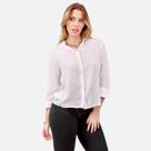 Camisa de Viscose Camisete Feminina Social Básica Gola Italiana e Punho com Botões Camisa de Viscose Camisete Feminina Social Básica Gola Italiana e Punho com Botões