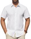 Camisa DEMEANOR White Stain Shield de manga curta para homens Camisa DEMEANOR White Stain Shield de manga curta para homens