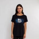 Camisa Do Santos Feminina Torcedora Peixe Vila Belmiro Tamanho:GGCor:PretoGênero:Feminino Camisa Do Santos Feminina Torcedora Peixe Vila Belmiro Tamanho:GGCor:PretoGênero:Feminino