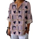 Camisa Domirica Business Casual de linho, manga 3/4, para mulheres, roxa