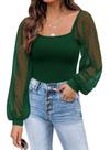 Camisa DOROSE Mesh de manga comprida verde escuro M