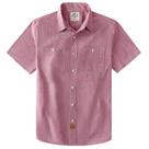 Camisa Dubinik masculina de manga curta Chambray rosa escuro tamanho L