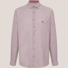 Camisa Dudalina Comfort Oxford Listras Ve26 Bordô Masculino