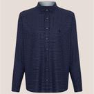 Camisa Dudalina Comfort Oxford Xadrez Ve26 Marinho Masculino