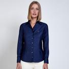 Camisa Dudalina Luxury Cetim Stretch In26 Marinho Feminino