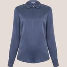 Camisa Dudalina Seda Lisa Ve26 Azul Feminino