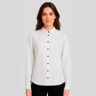 Camisa Dudalina Sf Ft Listrado In26 Off White Feminino