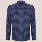 Camisa Dudalina Slim Oxford Xadrez Pr26 Marinho Masculino