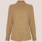 Camisa Dudalina Slim Tricoline Stretch Pr26 Bege Feminino