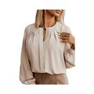 Camisa Elegante De Manga Longa Para Mulheres, Blusa Casual De Moda, Top Para Férias E Fim De Semana