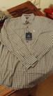 Camisa em algodao manga longa xadrez marrom tam gg