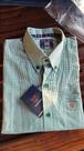Camisa em algodao xadrez de verde texas head tam g