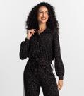 Camisa Estampada Feminina Rovitex Preto