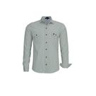 Camisa Estilo militar social manga longa slim adulto original Amil PRATA