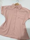 Camisa Femina Viscose de linho Botões Rosé Manga Curta