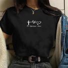 Camisa Feminina Amor Fé Esperança Novidade Baby Look 100% Algodão Camisa Feminina Amor Fé Esperança Novidade Baby Look 100% Algodão