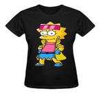 Camisa Feminina Baby Look Lisa Simpson 100% Algodão Camisa Feminina Baby Look Lisa Simpson 100% Algodão