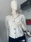 Camisa feminina ,cor branco com listras pretas -TAMANHO G