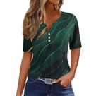 Camisa feminina COTECRAM, verão 2024, estampa de férias E verde escuro