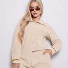 Camisa Feminina Cotelê Veludo Manga Longa -