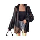 Camisa Feminina de Chiffon Manga Comprida - Branca, Transparente e Soltinha - Proteção Solar